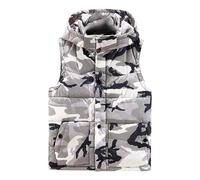 Gilet Jacket For Men Mens Camo Gilet Waterproof Padded Puffer Waistcoats Camouflage Tactical Military Bodywarmer Quilted Sleeveless Jackets Winter Warm Puffer Vest With Hood Waistcoat Gilets
