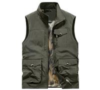 Gilet Mens Bodywarmer - Work & Outdoor Versatile Lightweight Full Zip Gilet, Multi Pocketed Padded Waistcoat, Quick Dry Warm Sleeveless Jacket, Mens Outdoor Vest, Durable Work Outerwear