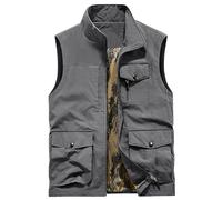 Gilet Mens Bodywarmer - Work & Outdoor Versatile Lightweight Full Zip Gilet, Multi Pocketed Padded Waistcoat, Quick Dry Warm Sleeveless Jacket, Mens Outdoor Vest, Durable Work Outerwear