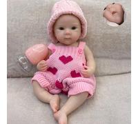 Gileutay 12 inch Realistic Full Boby Silicone Baby Doll Girl Open Mouth Lifelike Reborn Dolls That Look Like Real Life Babies