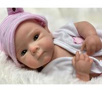 Gileutay 12in/33cm Full Body Silicone Baby Doll Girl Lifelike Reborn Baby Realistic Newborn Dolls That Look Like Real Life Babies