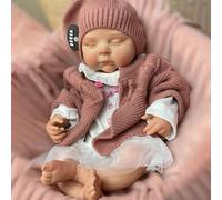 Gileutay 18 inch Soft Full Body Silicone Baby Doll Girl Realistic Reborn Dolls Sleeping That Look Real Newborn Babies Handmade Toy