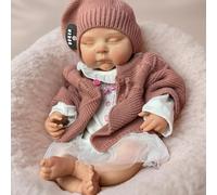 Gileutay 18 inch Soft Full Body Silicone Baby Doll Girl Realistic Reborn Dolls Sleeping That Look Real Newborn Babies Handmade Toy