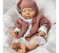 Gileutay 18 inch Soft Full Body Silicone Baby Doll Girl Realistic Reborn Dolls Sleeping That Look Real Newborn Babies Handmade Toy