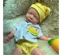 Gileutay 26cm Realistic Full Body Silicone Reborn Doll Girl Weighted Lifelike Baby Dolls That Look Real Sleeping Premature Babies