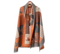 GILFASHE Women's Scarf Pashmina Shawls and Wraps 25x75 Inch, Horse-orange, 25x75 Inch