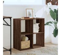 gilford wooden bookcase with 4 compartments in dark brown oak