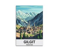 Gīlgit Pakistan Vintage Travel Poster Picture Print Wall Art Canvas Artworks Room Aesthetic 12x18inch(30x45cm)