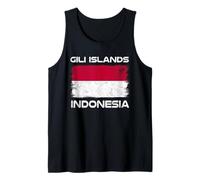 Gili Islands Indonesia Flag Distressed Indonesian Pride Tank Top
