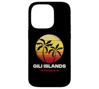 Gili Islands Indonesia Retro Sunset Design Case for iPhone 14 Pro