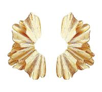 Gilieyer Flower Dangle Earrings, Silver Statement Geometric Earrings Large Gold Fashion Floral Elegant Jewelry for Women Girls (style2-gold) (GE1002503R)