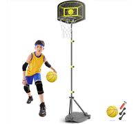 GILIKOKO Kids Basketball Hoop,Adjustable Height 3.6-6.2ft,Basketball Net Kids 3-5,4-8,Outdoor Indoor Toys Gifts for Boys or Girls at age 3 4 5 6 7 8,Steel Frame (Black)