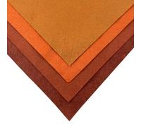 Gill-I-Am Viscose & Wool Mix Felt - Pack of 4 Colours - 9"x9" (22x22cm) Suitable for All Crafts Including needlefelting (Rusts)