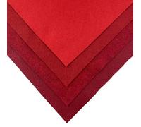 Gill-I-Am Viscose & Wool Mix Felt - Pack of 4 Colours - 9"x9" (22x22cm) Suitable for All Crafts Including needlefelting (Reds)