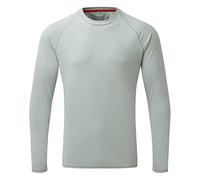 Gill Mens UV Tec Long Sleeve T-Shirt Top - 50+ UPF Sun Protection, Lightweight & Quick-Dry (Grey, S)