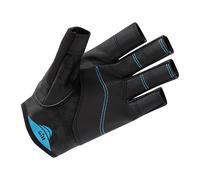 Gill Pro Sailing Gloves - Short Finger with 3/4 Length Fingers for Boating, Dinghy, SUP, Kayaking or Windsurfing (Black/Bluejay, XXL)