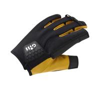 Gill Pro Short Finger Sailing Gloves Black with Dura-Grip Palm, Proton-Ultra XD Reinforcement, Flexible Pre-Shaped Fit, Adjustable Wrist Closure for Sailing, Kayaking, Paddle Sports (XXL)