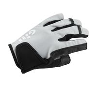 Gill Womens Short Finger Championship Sailing Gloves - 50+ UPF Sun Protection, Water Repellent & Flexible Dura-Grip Palm (Light Grey, S)