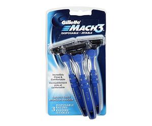Gillete Mach 3 Smooth Shave Disposable Razor, 3 Count