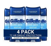 Gillette Antiperspirant and Deodorant for Men 72-Hour Sweat Protection Clear Gel Cool Wave Scent 3.8 oz (Pack of 4)