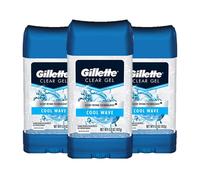 Gillette Antiperspirant Deodorant for Men Cool Wave Scent Clear Gel 3.8 Oz (Pack of 3)