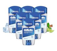 Gillette Arctic Ice Antiperspirant Deodorant Roll On for Men, Clear Gel Stick, 6 x 70ml, 72HR Sweat Protection Anti-White Marks