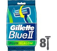 Gillette Blue II Plus Slalom Men's Disposable Razors, 8 razors