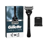 Gillette Body and Intimate Razor for Men, Designed For Pubic Hair, 1 Razor Handle, 1 Blade Refill