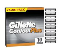 Gillette Contour Plus Razor Blades Men, Pack of 10 Razor Blade Refills with Lubrastrip & Comfort System, 10 Count (Pack of 1)