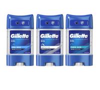 Gillette Deodorant Gel Mixed Lot Arctic Ice Power Rush Cool Wave Variety 3-Pack