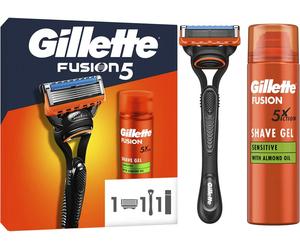Gillette Fusion 5 Razor Gift Set ( Razor 1 up + Shave Gel 200ml Sensitive )