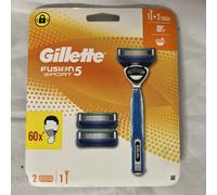 Gillette Fusion 5 Sport Razor Set: Ergonomic Handle & 2 Anti-Friction Blade Cartridges