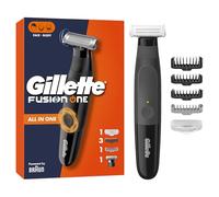 Gillette Fusion One Hybrid Trimmer & Shaver, Face & Body, Beard Trimmer & Body Groomer, 3 Stubble Combs (1, 2, 5mm), 1 Body Comb, Waterproof, Cordless, 45-Min Runtime, Powered by Braun