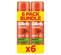 Gillette Fusion Shave Gel for Men with Almond Oil, for Sensitive Skin, 5X Act...