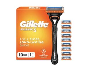 Gillette Fusion5 1 Handle Plus 10 Blade Razor Refills