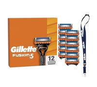 Gillette Fusion5, 12 Razor Blades For Men, With Lubrication Strip For A Smooth Shaving Experience And 5 Blades For A Long Lasting Smooth Shave
