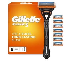 Gillette Fusion5 Men's Razor - 8 Blades, Engineered with Antifriction Blades for Up to 20 Shaves Per Refill