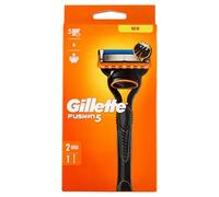 Gillette Fusion5 Men's Shaver, Handle and 2 Cartridges with 5 Blades, Precision Blade for Difficult Areas, Lubricating Strip for Smooth Glide on the Face, 1 Refill by 20 Shaves