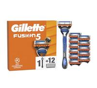 Gillette Fusion5 Razor and Refills for Men, 1 Gillette handle plus 12 Razor Blade Refills, with Lubrastrip for a Close Shave