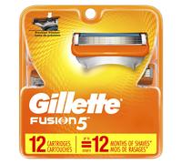 Gillette Fusion5 Razor Blade Refills, 12 Count - Five Anti-Friction Blades + Precision Trimmer, Fits All Fusion5 Handles