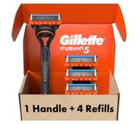 Gillette Fusion5 Razors for Men 1 Razor 4 Blade Refills Lubrastrip for a More Comfortable Shave