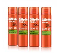 Gillette Fusion5 Shave Gel 4 Pack 200Ml Sensitive Smooth Glide Formula