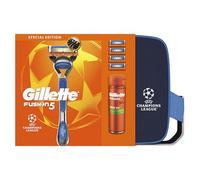 Gillette Fusion5 UCL Razor For Men, 1 Gillette Razor, 3 Replacement blades, Sensitive Shave Gel 200ml, UCL Washbag