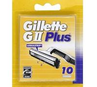 10 x Gillette GII Plus Men's Razor Comfort Blades Cartridge Refills & Lubrastrip