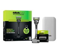 Fusion Gillette Labs Men's Razor + 8 Razor Blade Refills with Exfoliating Bar, Includes Premium Magnetic Stand & Travel Case