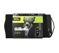 Gillette Labs with Cleaning Element UEFA Champions League Special Gold Edition, 1 Handpiece - 5 Replacement Blades, Includes 1 Shaving Gel 200 ml, 1 Magnetic Dock, 1 Bag