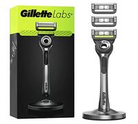 Gillette Labs With Exfoliating Bar, Gillette Men's Shaver, 1 Handle, 3 Blade Refills, With Premium Magnetic Holder