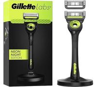 Gillette Labs With Exfoliating Bar, Neon Night Edition Men's Shaver, 1 Handle - 1 Blade, Includes Magnetic Wall Mount For Easy Storage