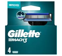 Gillette Mach3 Manual Razor Men's Blades Replacement Refills - Pack of 4 Blades