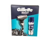 Gillette Mach 3 Gilette Blade And Handle Shave Gel Cleansing 85G With Charcoal In Grey Grey